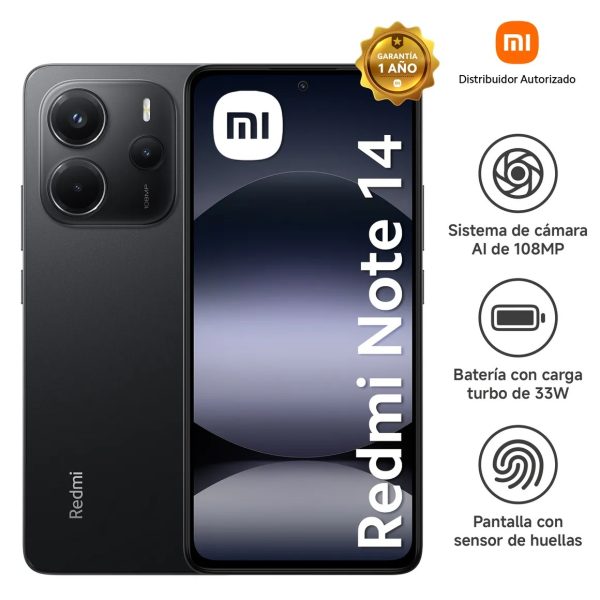 Celular Redmi Note 14 Midnight Black 8GB 256GB